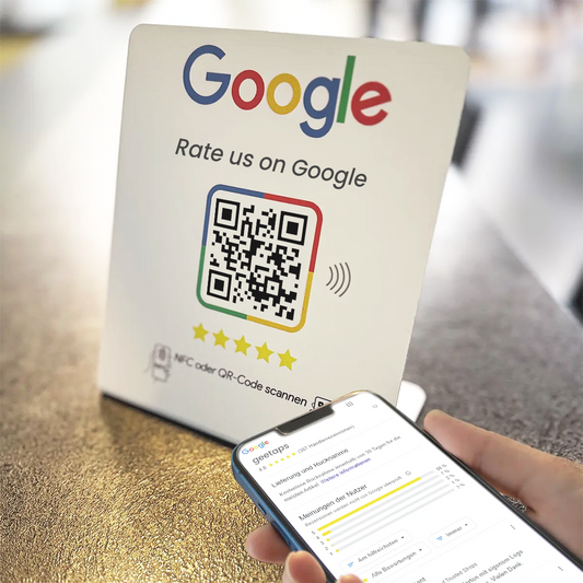Google Review Booster - NFC / QR code display - review card