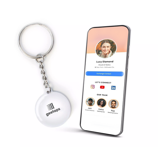 geetaps keychain white - Digital business card