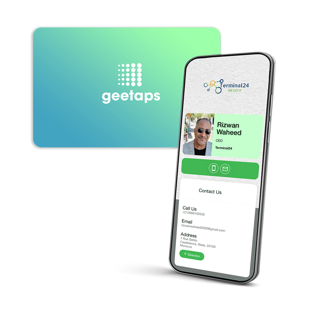 Geetaps Smart Card – NFC & QR Digital Business Card (Customisable)
