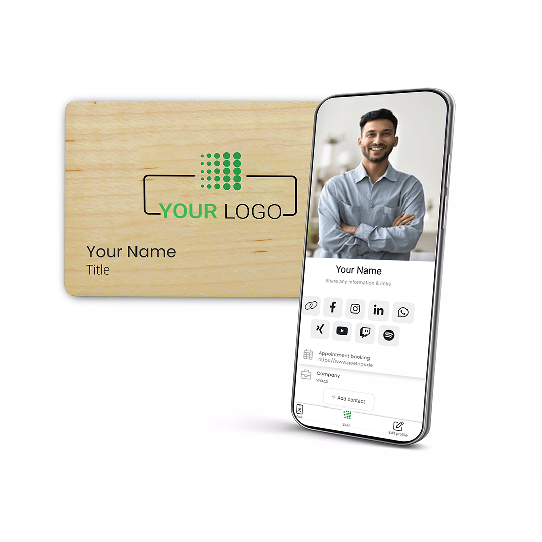 Custom wood card - Digital business card