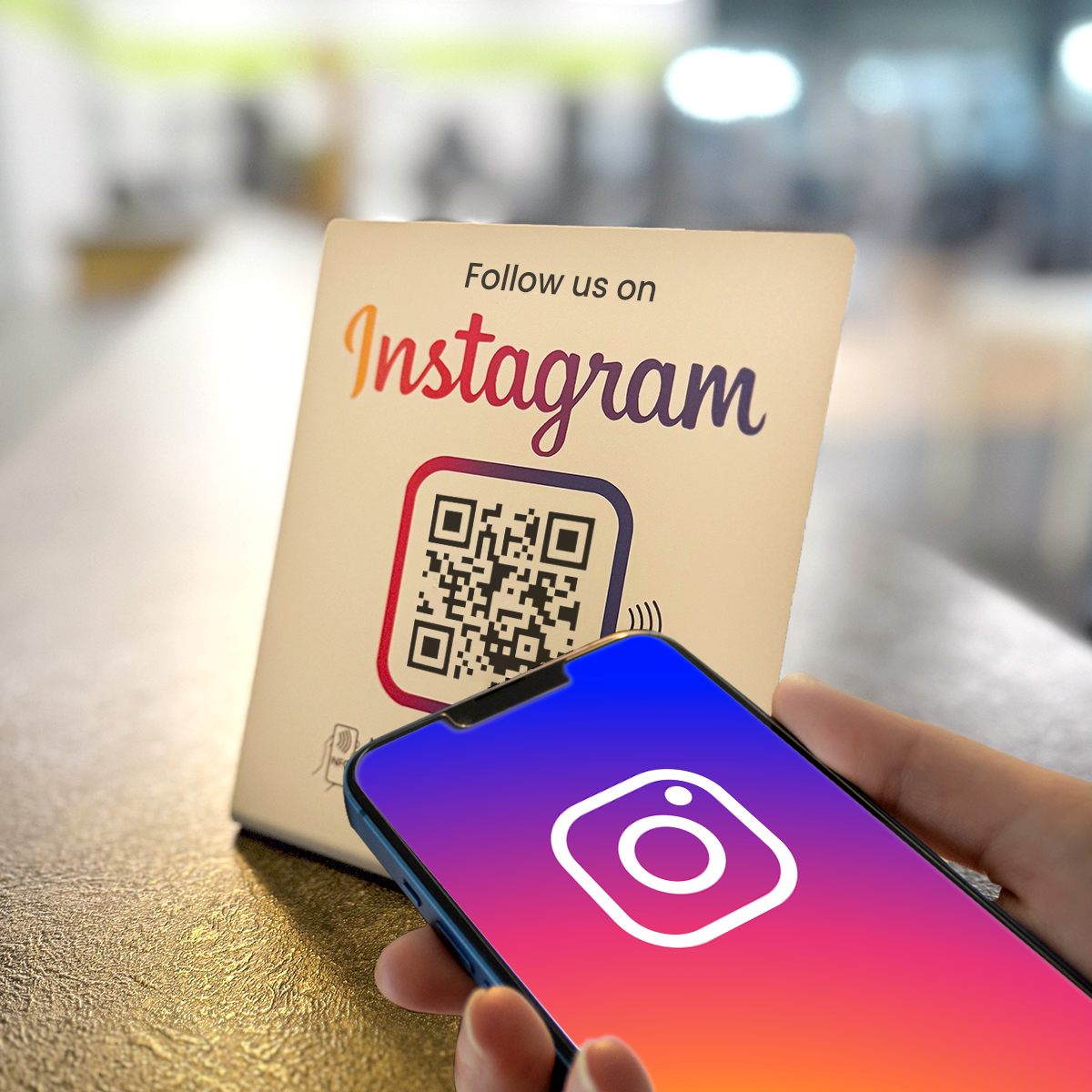 Instagram Booster Display – NFC/QR-Code Display